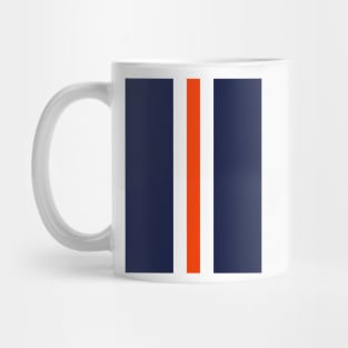 Luton Navy White Orange Retro Football Stripes Mug